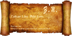 Zakariás Márton névjegykártya